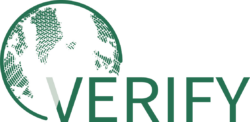 The VERIFY logo; a green world map with 'VERIFY'